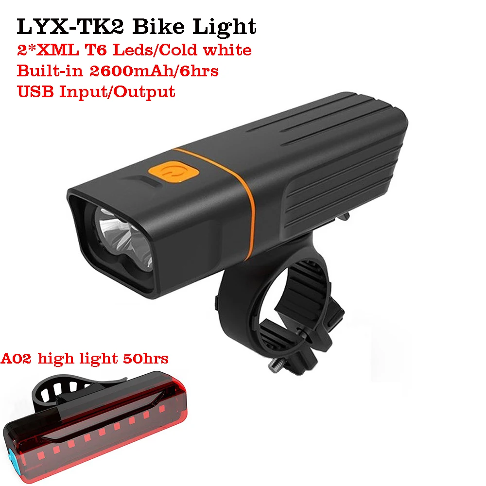 

Bike Front Light Rainproof USB Rechargeable Bicycle Light 2000LM Cycling Headlight Night Riding LED Flashlight MTB Bike Lamp