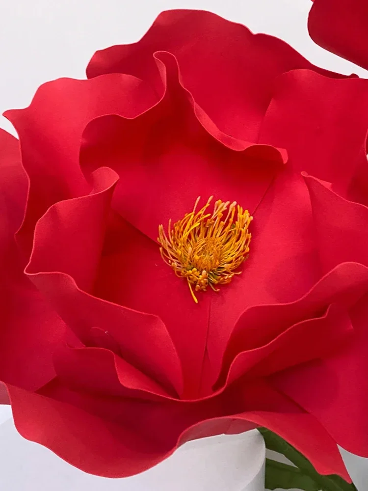 180cm Red Poppy Flower Large Artificial Paper Flowers Wedding Backdrop Decor Prop Garden Decoration Fake Flower Decorative Stage