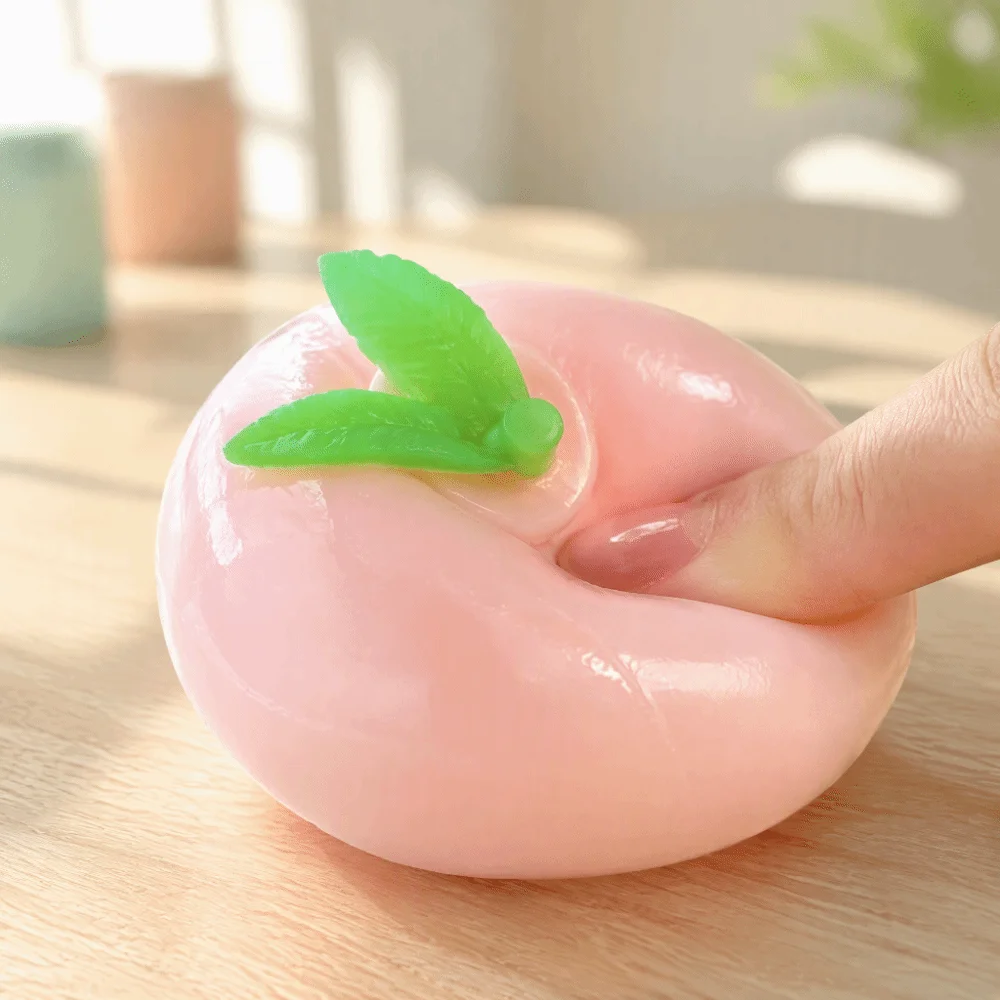 Slow Rebound Peach Stress Ball Peach Shape Soft Texture Slow Rising Fruit Cute Handheld Sensory Fruit Fidget Relaxation