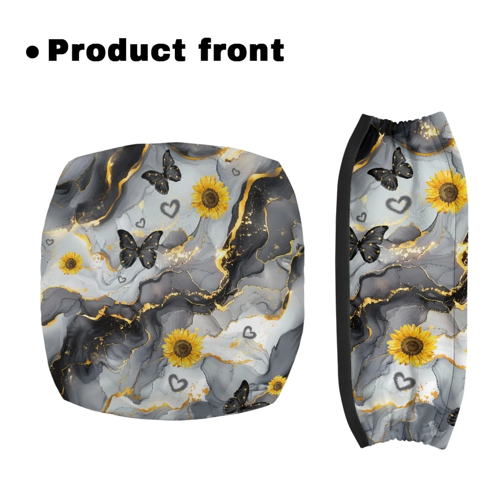 Coloranimal Marble Butterfly 2 Pcs Walker Seat Cushion Polyester Rollator Seat Cover for Senior Ladies