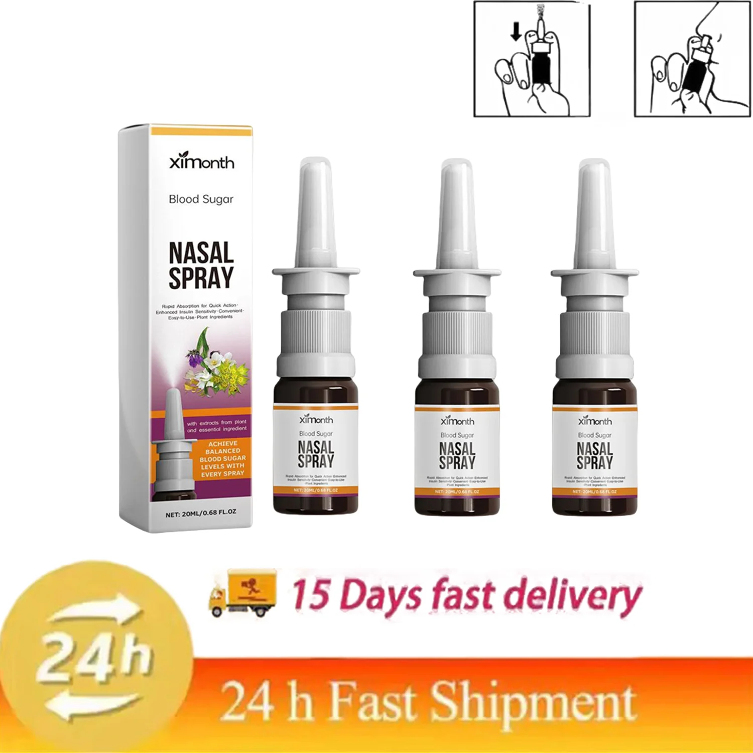 

3Pcs Anti Diabetes Spray Stabilize Blood Glucose Reduce High Blood Sugar Clean Blood Vessel Treat Headache Hyperglycaemia