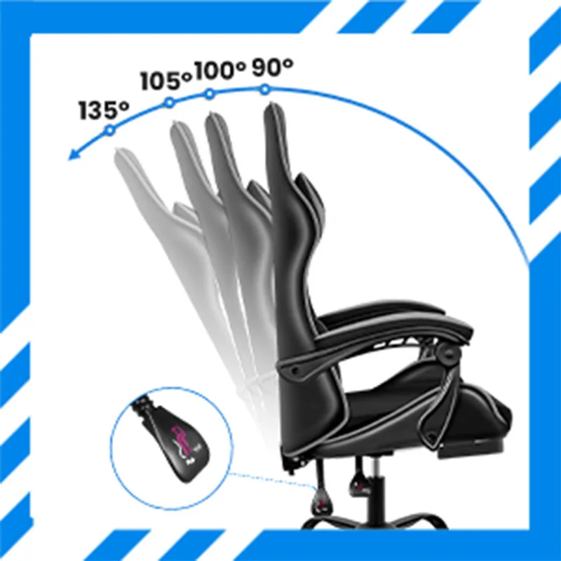 YSSOA Gaming Chair, Computer Chair with Footrest,Swivel Recliner Ergonomic Racing Style Video Game Chair with Lumbar Support,