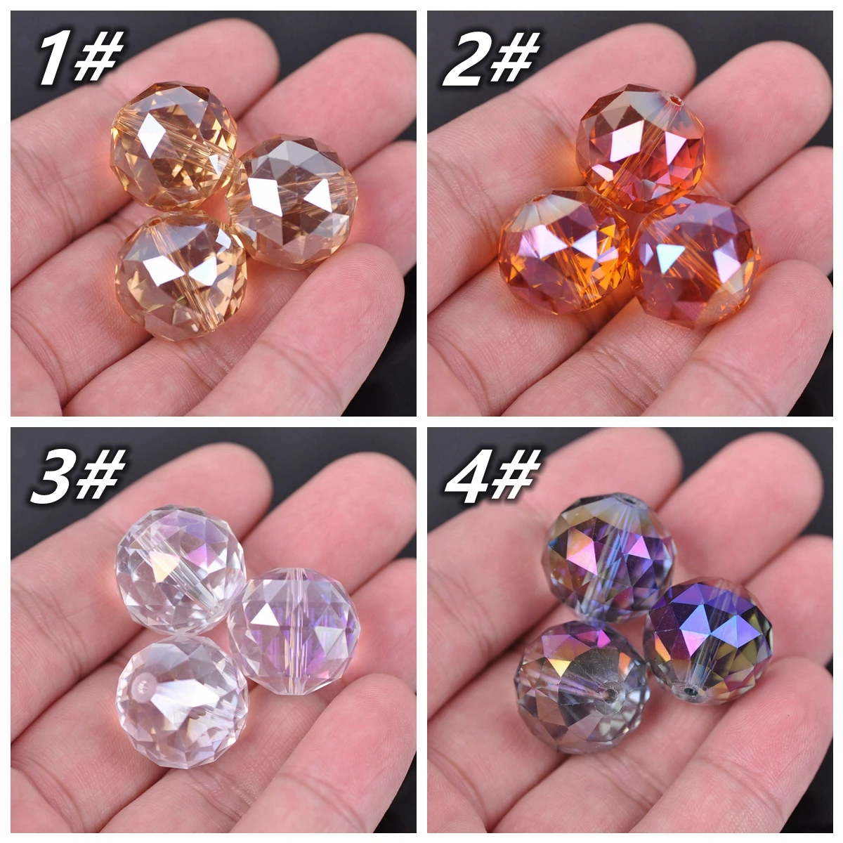 5pcs 20mm Round Faceted Coloful Plated Crystal Glass Loose Beads for Jewelry Making DIY Crafts Findings