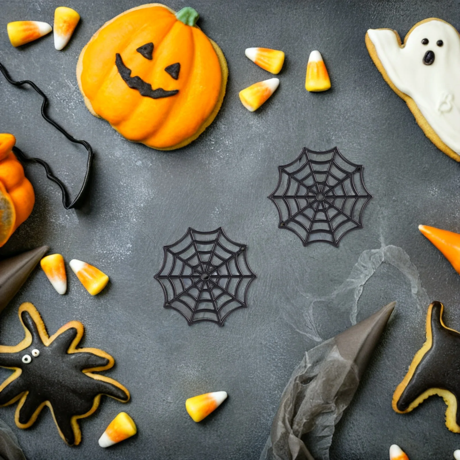 

50pcs Halloween Cobweb Spider Webs Large Size Reusable PE Black Halloween Party Favors Material Party Supplies