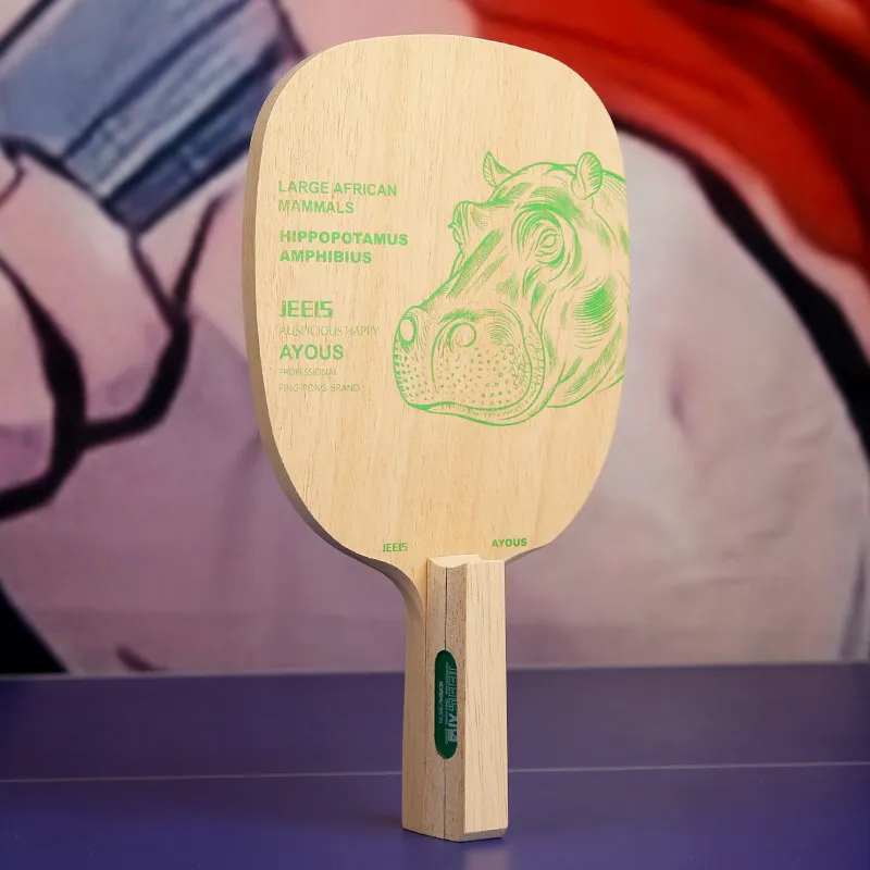 Japanese/Chinese Style Hexagonal Table Tennis Blade 1-Ply Ayous Wood Thickened Enhanced Elasticity Professional Ping Pong Paddle