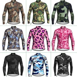 Long Sleeve Camo Bicycle Sweater, MTB Top, Cycling Shirt, Motocross Jacket, Trail Coat, Mx Jersey, Anti-slip Motorcycle Wear