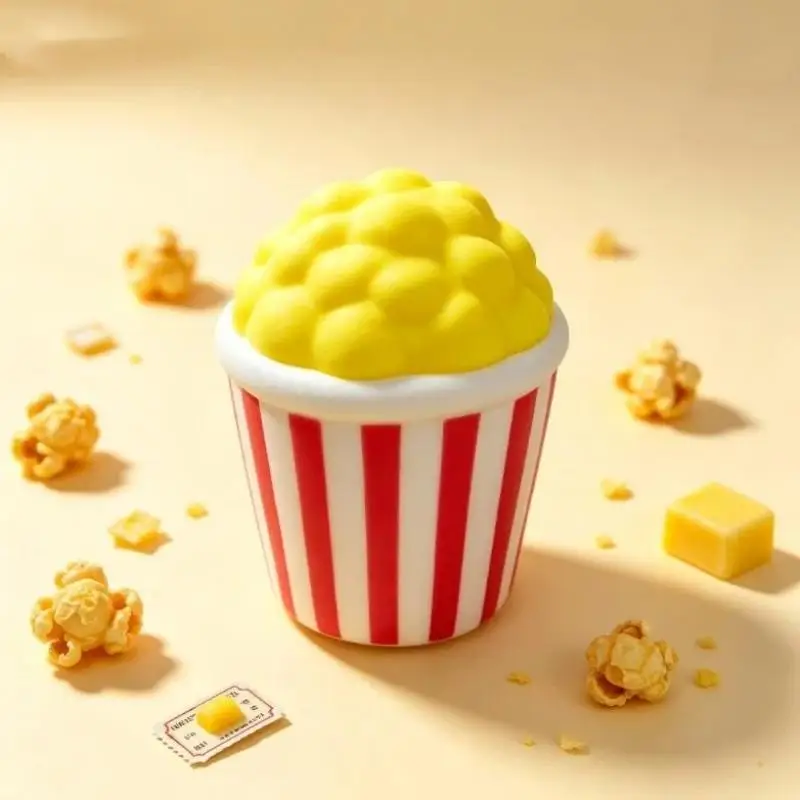 Realistic Textured Popcorn Shaped Stress Toy Soft Slow Rising Fidget for Birthday Goodie Bag Stuffer 1/3 Pcs