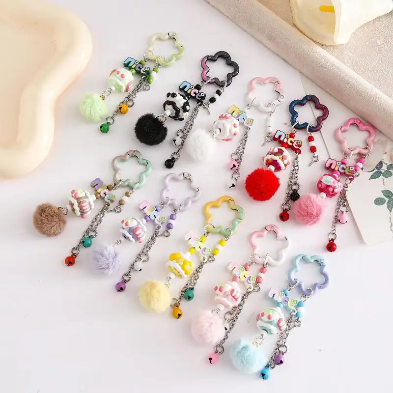 Sanrio Plüschball HelloKitty Schlüsselanhänger für Taschen DIY Schmuck Handykette Tasche Charm Handtasche Dekoration