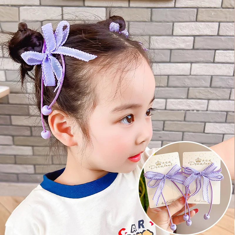 2PCS New Cartoon Series Girls Kids Elastic Hair Bands Children Hair Ties Cute Princess Hair Accessories Baby Headwear