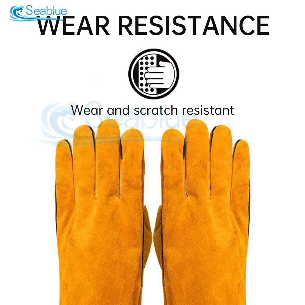 Imagem -03 - Homens Mulheres Cowhide Luvas de Trabalho Jardim Soldagem Segurança Proteção Mecânica de Trabalho para Multiusos Resistente ao Desgaste Par