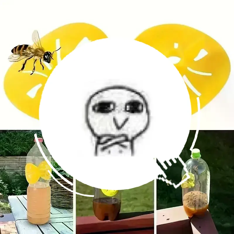 5/10/20pcs Yellow Plastic Wasp Trap Funnel One Way Entry Easy Installation Fits Most Bottles For Beekeeping Garden Pest Control