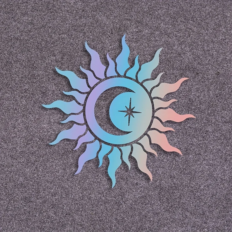 1PC Trendy Celestial Symbol Decal - Dreamy Sun-Moon-Star Design Waterproof Vinyl for Cars, Laptops & Gadgets - Perfect