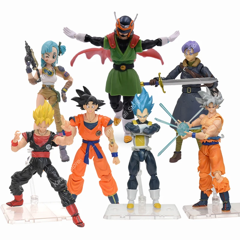 SHF Dragon Ball Z Action Figure Son Goku Gohan Frieza Vegeta Trunks Bulma Super Saiyan BDZ Action Figurine Collection Model Toys