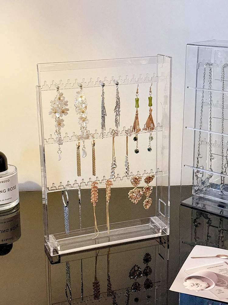 

Большая вместительная коробка для хранения ювелирных изделий, серьги, браслет, ожерелье, прозрачная подставка, роскошный подробный органайзер Ele