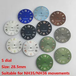 High Quality 28.5mm NH35dial watch dial S dial green luminous suitable for NH35 NH36 movement watch accessories repair tool