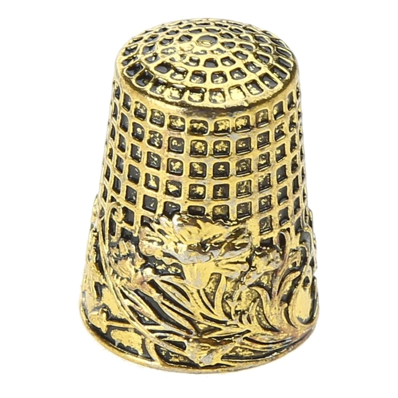 Vintage Metal Needle Case Sewing Thimble Rings Stylish Sewing Tool for DIY Enthusiasts Practical Finger Protector Dropship