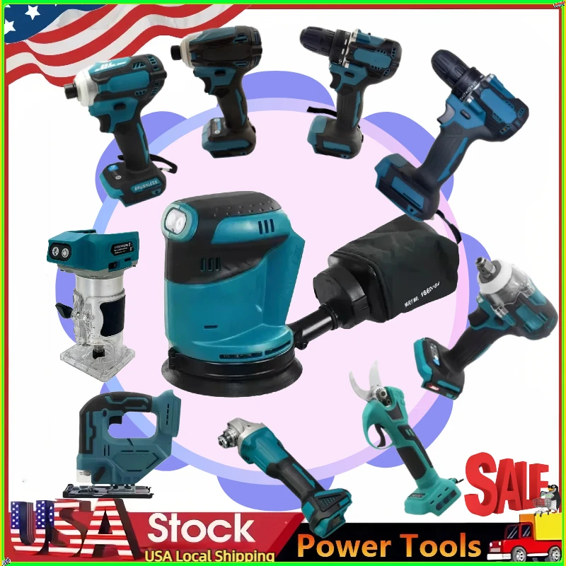 Kit combinado de herramientas eléctricas inalámbricas sin escobillas: taladro percutor, amoladora angular y sierra circular eléctrica para batería de 18V