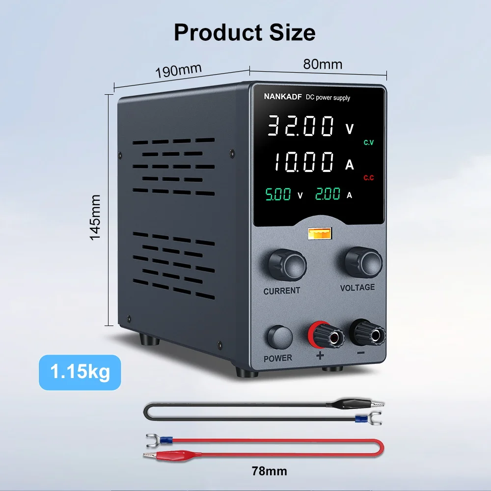 Imagem -03 - Nankadf-fontes de Alimentação de Laboratório Regulador Ajustável Comutação de Mesa Display de Carregamento Rápido Usb 32v 62v 120v