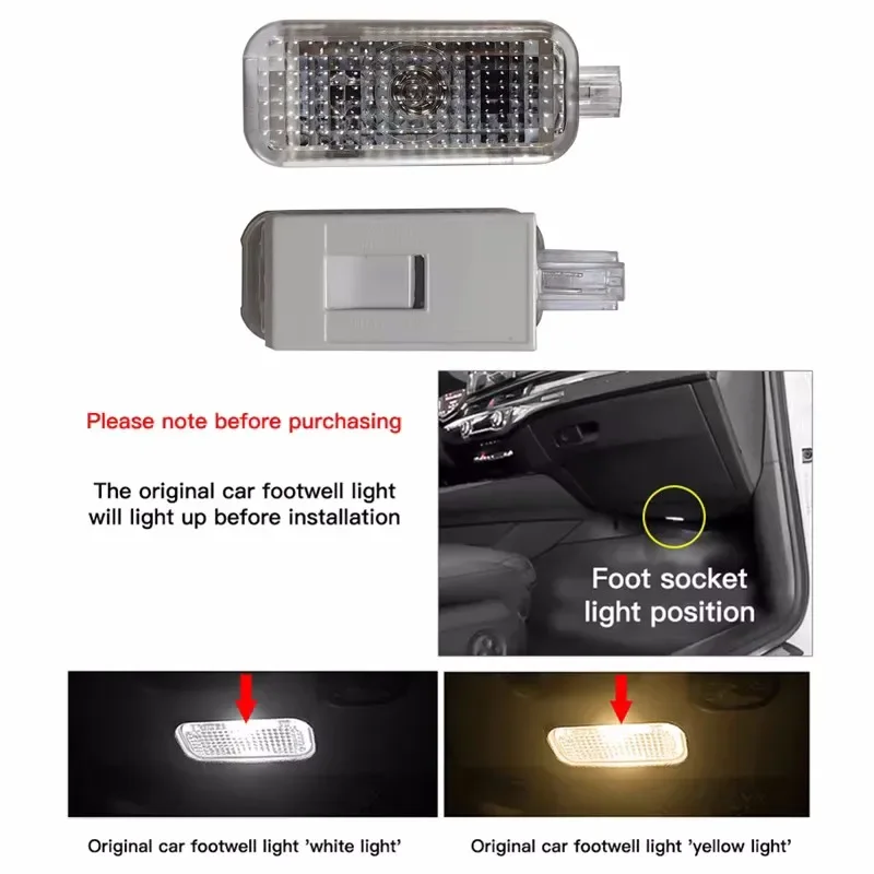 For Skoda Octavia A7 MK3 5E 2015 2016 2017 2018 2019 2020 Car Interior Footwell Light Touch LED Atmosphere Lamp Bulb Accessories