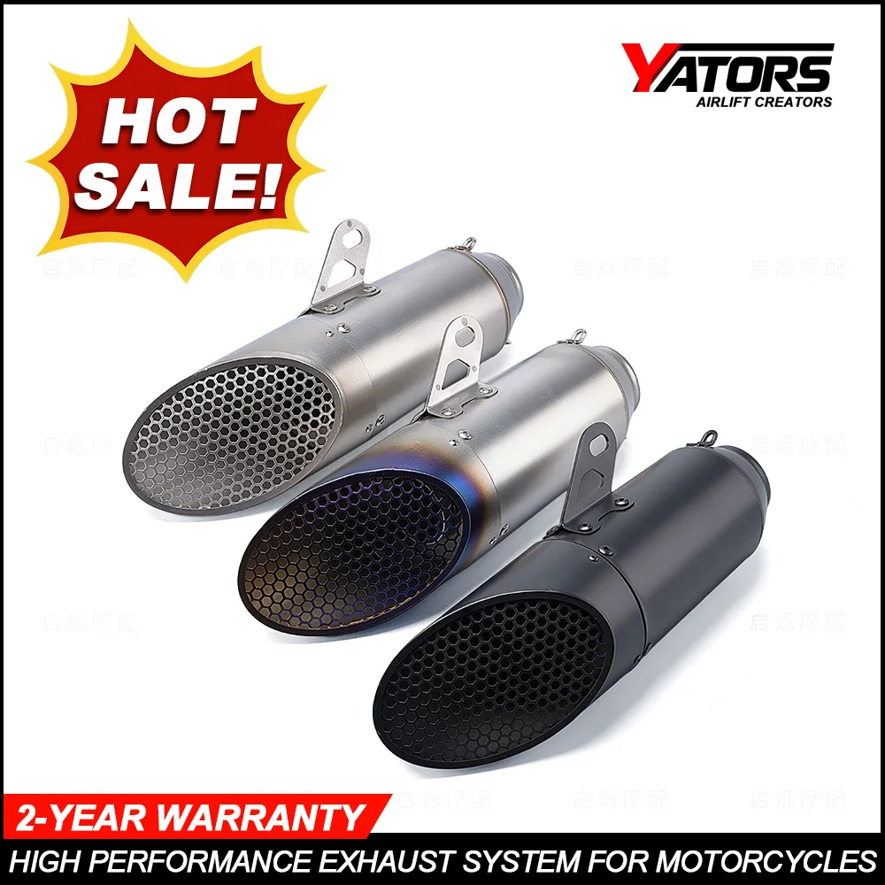 For MT-07 Z900 450SR R3 ZX-4R Stainless Steel Exhaust Pipe 51mm Motorcycle Slip-On Exhaust Muffler Universal