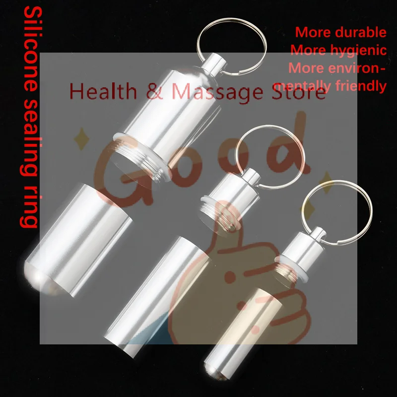 【WA】Aluminum Alloy Mini Sealed Waterproof Storage Pill Box Perfume Case Pendants EDC Tools Eco-friendly Home Outdoor Pill Box
