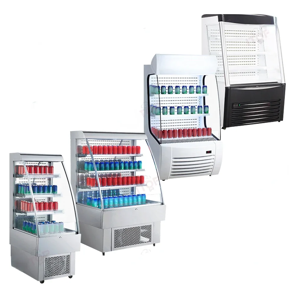 Multifunctional Vertical Refrigerated Fresh Supermarket Open Fruit and Vegetable Display Cabinet Refrigerator