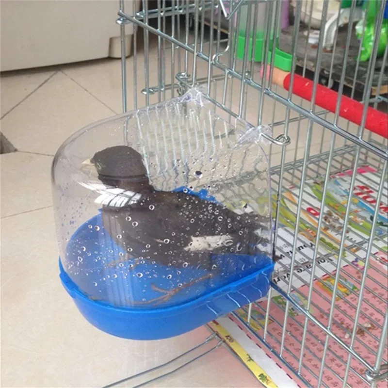 Hanging Bird Bath Cube Parrots Bathtub Bath Shower Box Cage Accessory For Little Bird Canary Budgerigar Cockatiel Lovebird Boxes