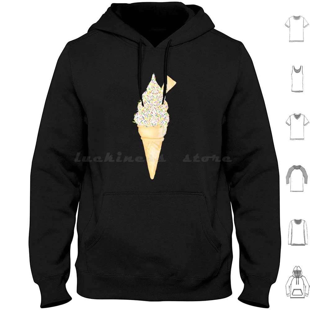 Soft Serve With Sprinkles-Pink Hoodie cotton Long Sleeve Make Merriness Sprinkles Soft Serve Ice Cream Icecream Ice