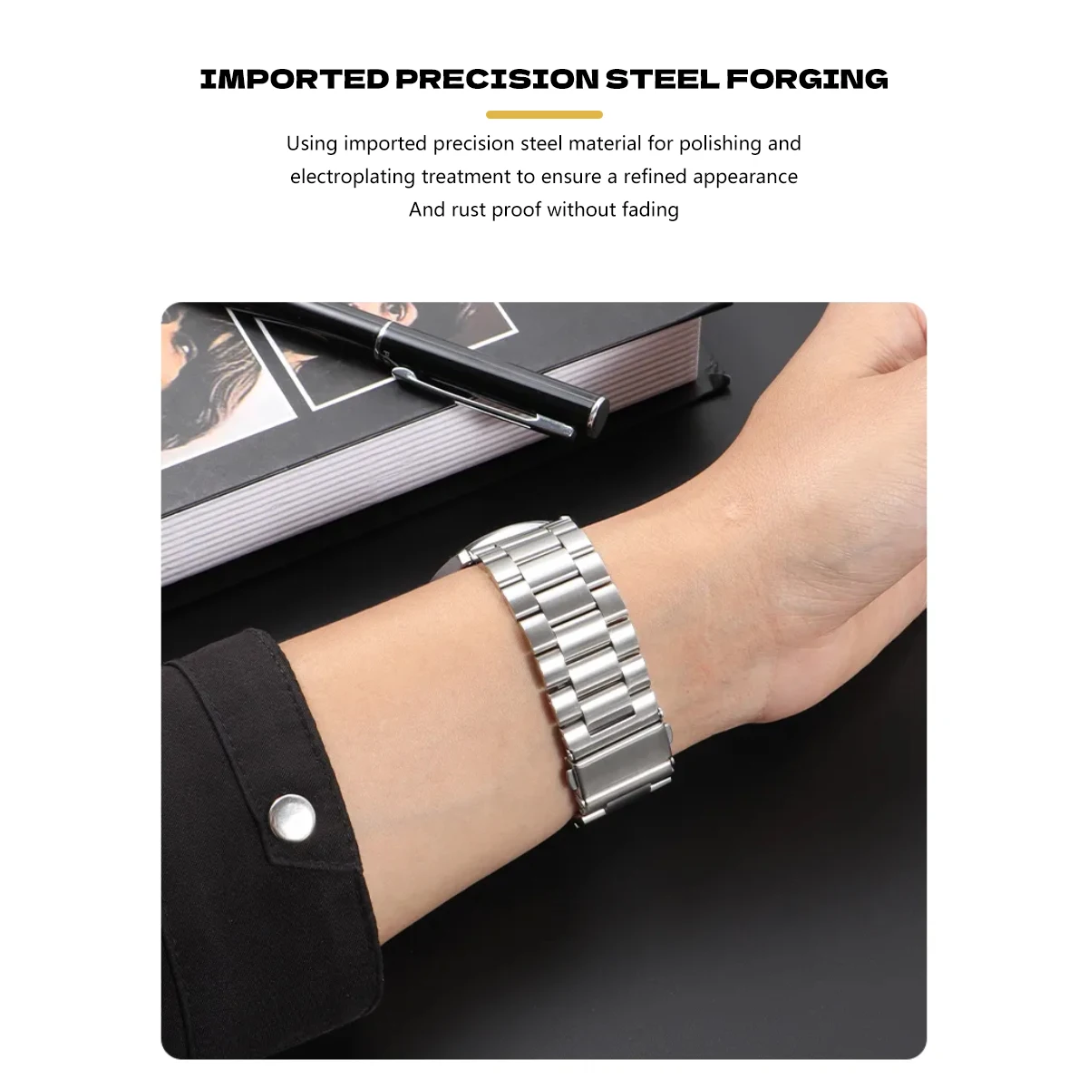 Quick fit stainless steel band for Samsung Galaxy Watch 6 4 5 pro 40 44mm 45mm 42 46mm no gap strap for watch6 classic 43mm 47mm