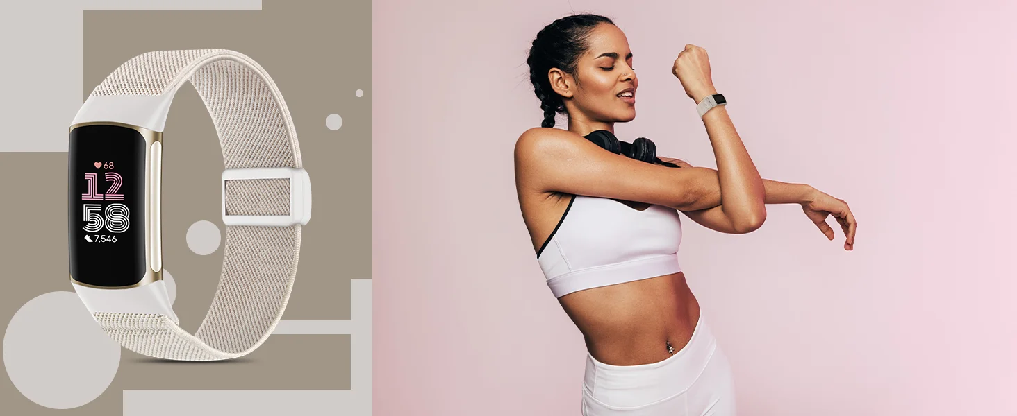 Nylonband für Fitbit Charge 6 5 Sport, dehnbares, atmungsaktives Ersatzarmband, Fitbit Charge 5 für Damen und Herren, Correa Pulseira – Detail 6
