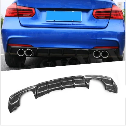 

Carbon Look Rear Diffuser Bumper For BMW 3 Series F30 M Sport Sedan 2012-2017 ABS Gloss Black Rear Lip