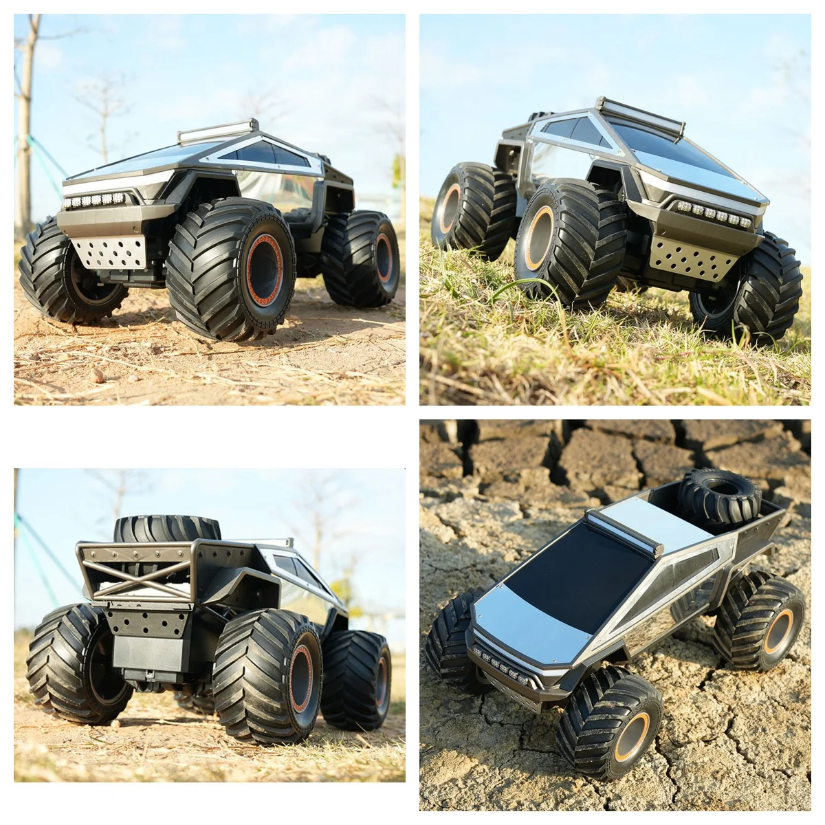 

1/14 RC 4*2 Off Road Vehicle Q202 2.4GHz Electric Remote Control Pickup Truck Alloy Shell LED Lights Sound RTR Toys Gift