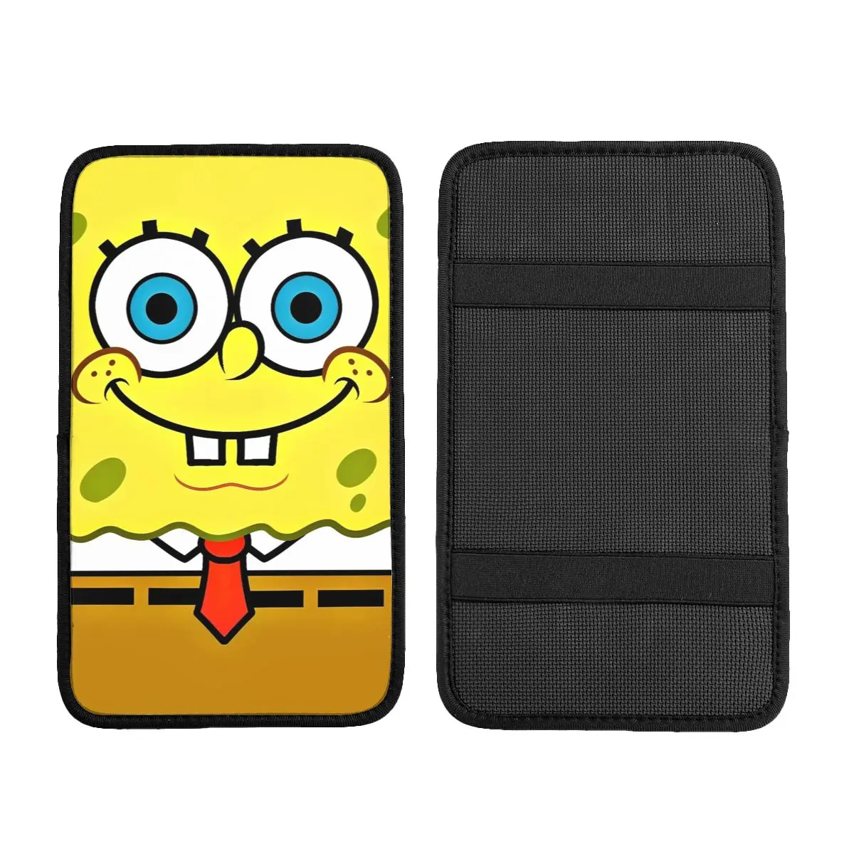 SpongeBobed Anime Cartoon Car Interior Decor Center Console Protector Armrest Storage Box Mat For Most Vehicles