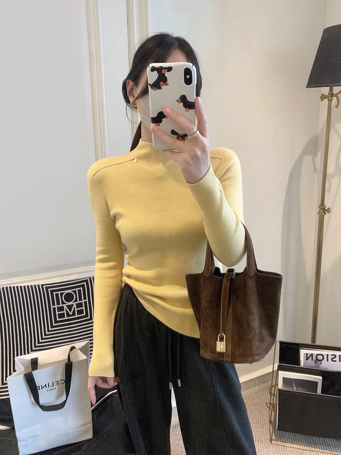 

Women's Wool Knitted f High Collar Top Pure Color Versatile Base Layer irt Korean Sle Faionable Autumn Winter New Ar...