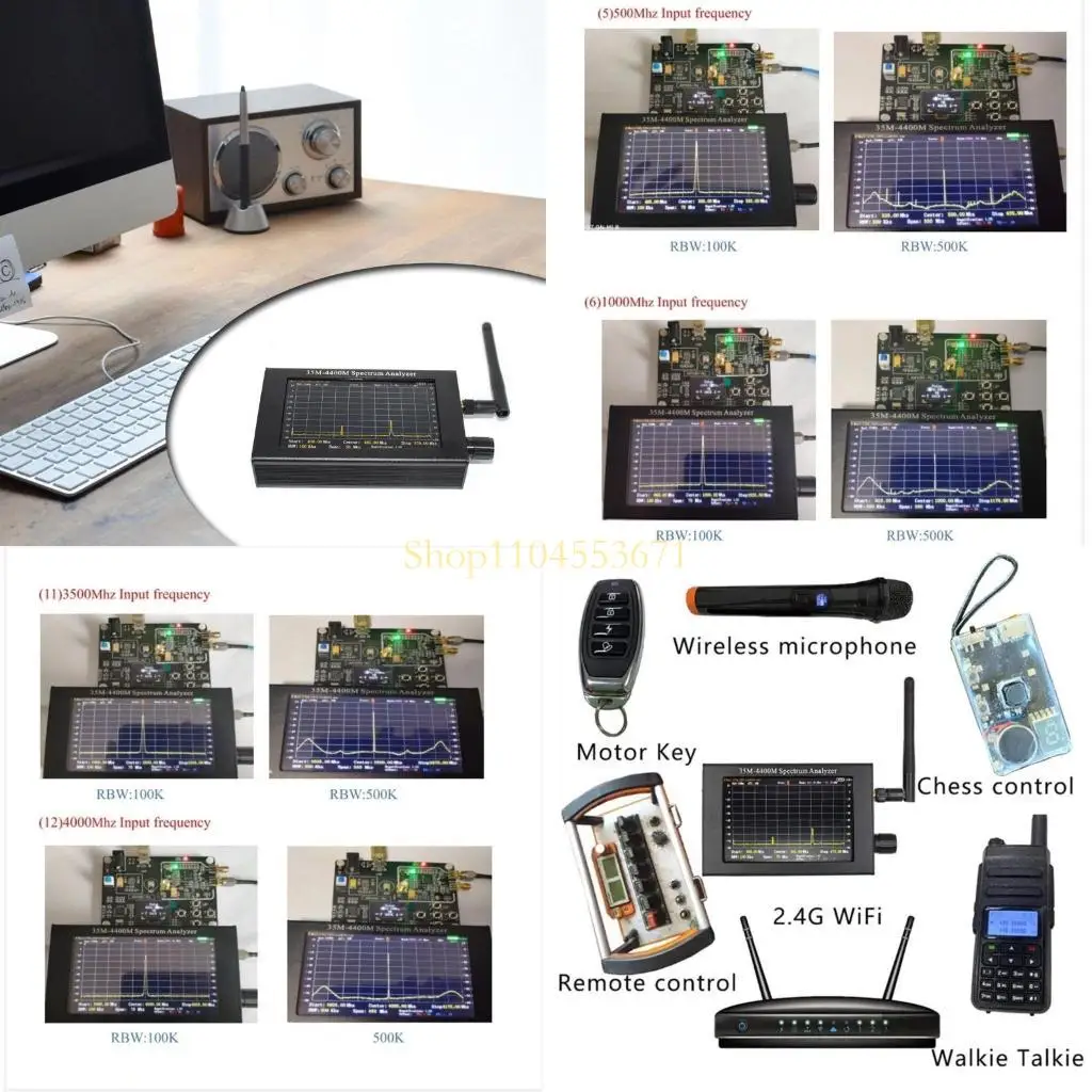 

Best Seller 4.3Inch Screen Frequency Analyser Spectrum Analyzer with Antenna 35M-4400Mhz for Walkie Talkie 2.4G WiFi Remote