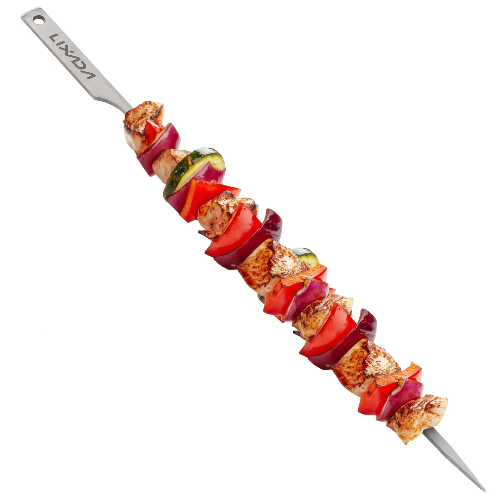 5pcs 10 Inch Flat Ti Barbecue Skewers Outdoor Backyard Picnic BBQ Grilling Kabob Skewers BBQ Sticks