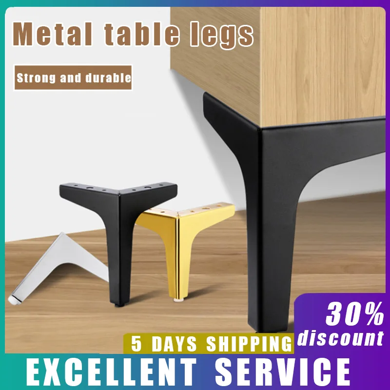 Modern Furniture Legs Gold and Black Metal Legs for Sofa, Table, Bed, Chair, Desk, Vanity, Cabinet Stand, Furniture Hardware, 4p