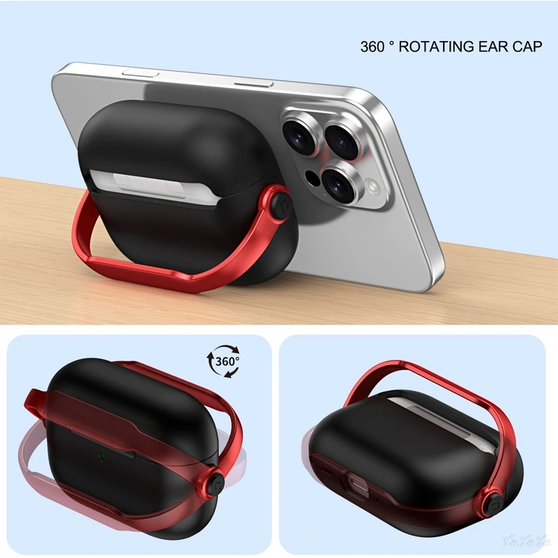 For AirPods 1/2/3/4 Bluetooth Earphone Case Protection Shell 360° Rotating Bracket For Audi Sline A3 A4 A5 A6 Q5 Q7 RS Sticker view 5