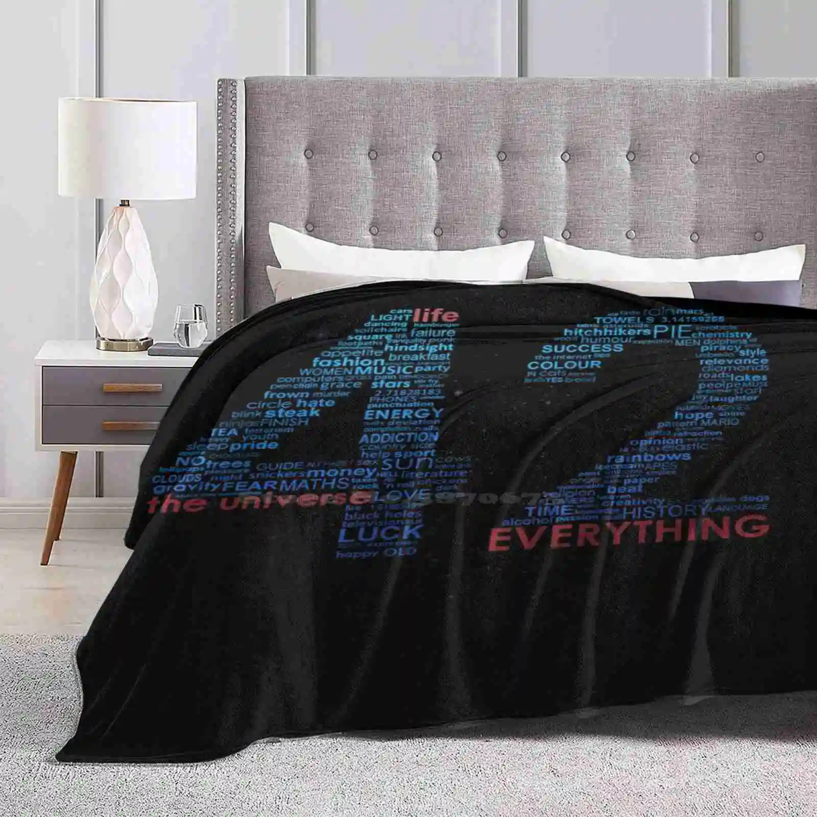 Life , The Universe , And Everything-Hitchhiker'S Guide To The Galaxy Latest Super Soft Warm Light Thin Blanket Hitchhikers