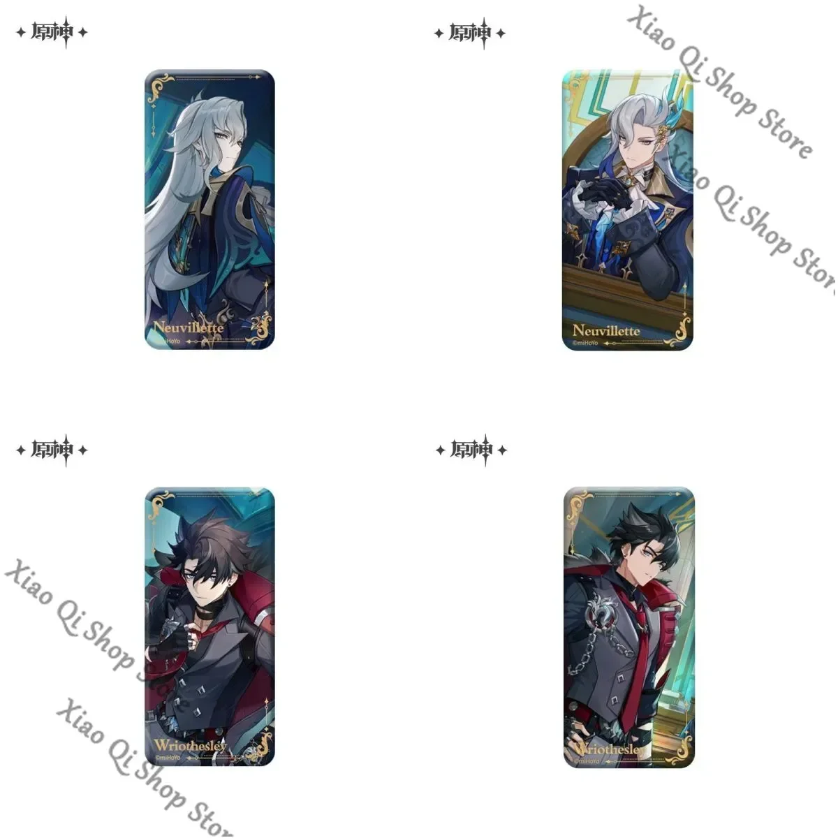 شارة صفيح مربعة أصلية من Genshin Impact Neuvillette ذات عنصر رباعي كرتوني عالي المظهر #2