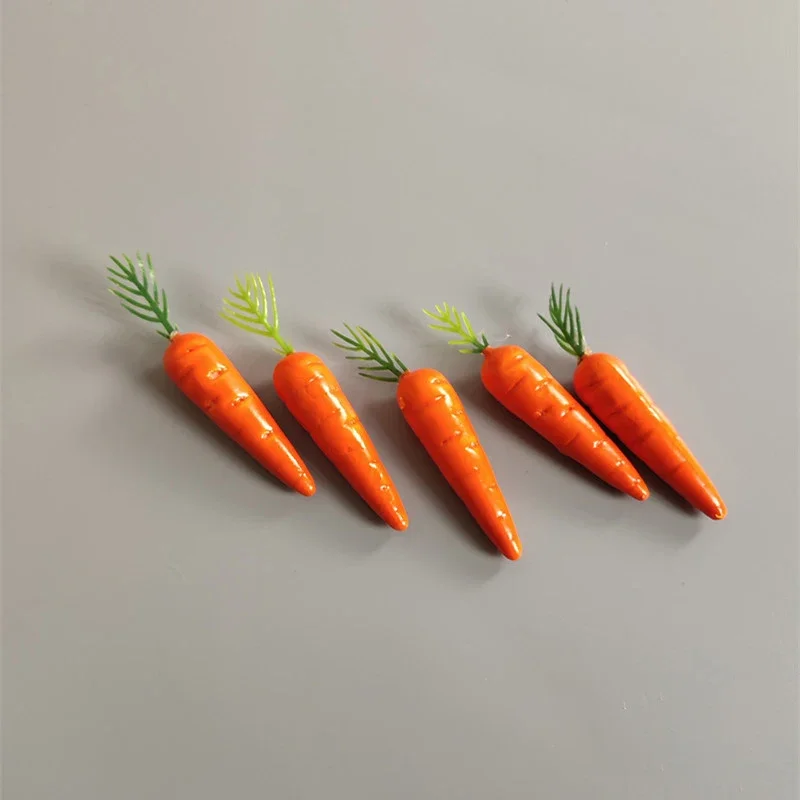 10Pcs Artificial Carrot Fake Foam Vegetables Mini Carrot Easter Decoration Party Doll House Accessories Food Photography Props