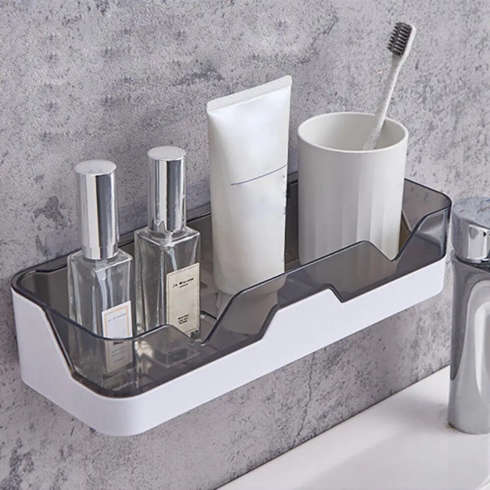 Gray Bathroom Shelves Wall Mounted Thickening ABS Shampoo Storage Holder Shower Shelf Kitchen Bathroom Organizer Accessorie