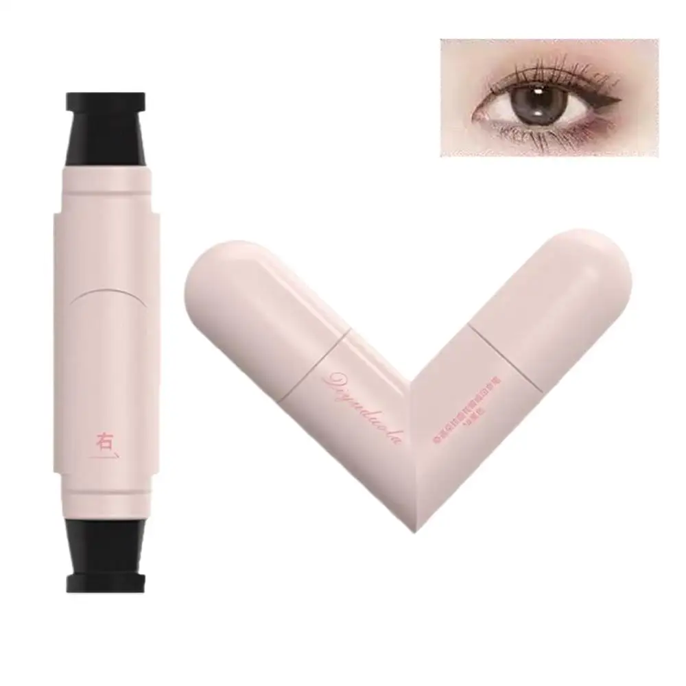 Geïntegreerde eyeliner-stempel Symmetrische nauwkeurige omtrekzegel Blijvende waterdichte vloeibare eyeliner-pen Verlengde oogstaartmake-up