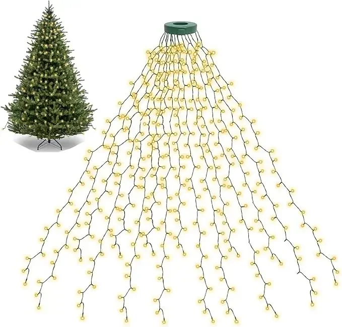 Led Christmas Tree Lights New Year's Garland String for Patio Garden 1.5M/2M/3M  Waterfall Light Christmas Decoration 2025