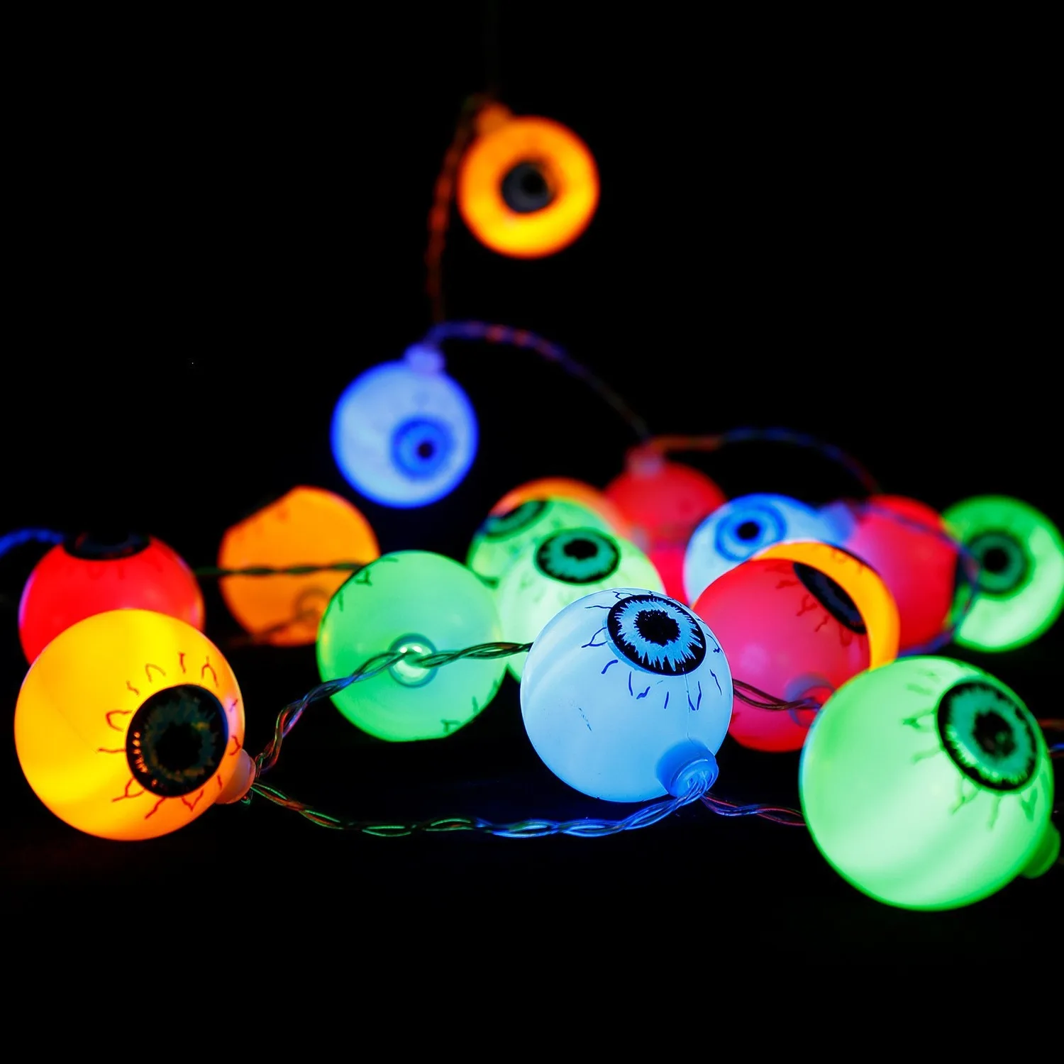 Halloween Eyeball Lights Colorful Horror Ghost Eyes Lights Red Green Ghost Festival Luminous Props Happy Halloween Party Decor