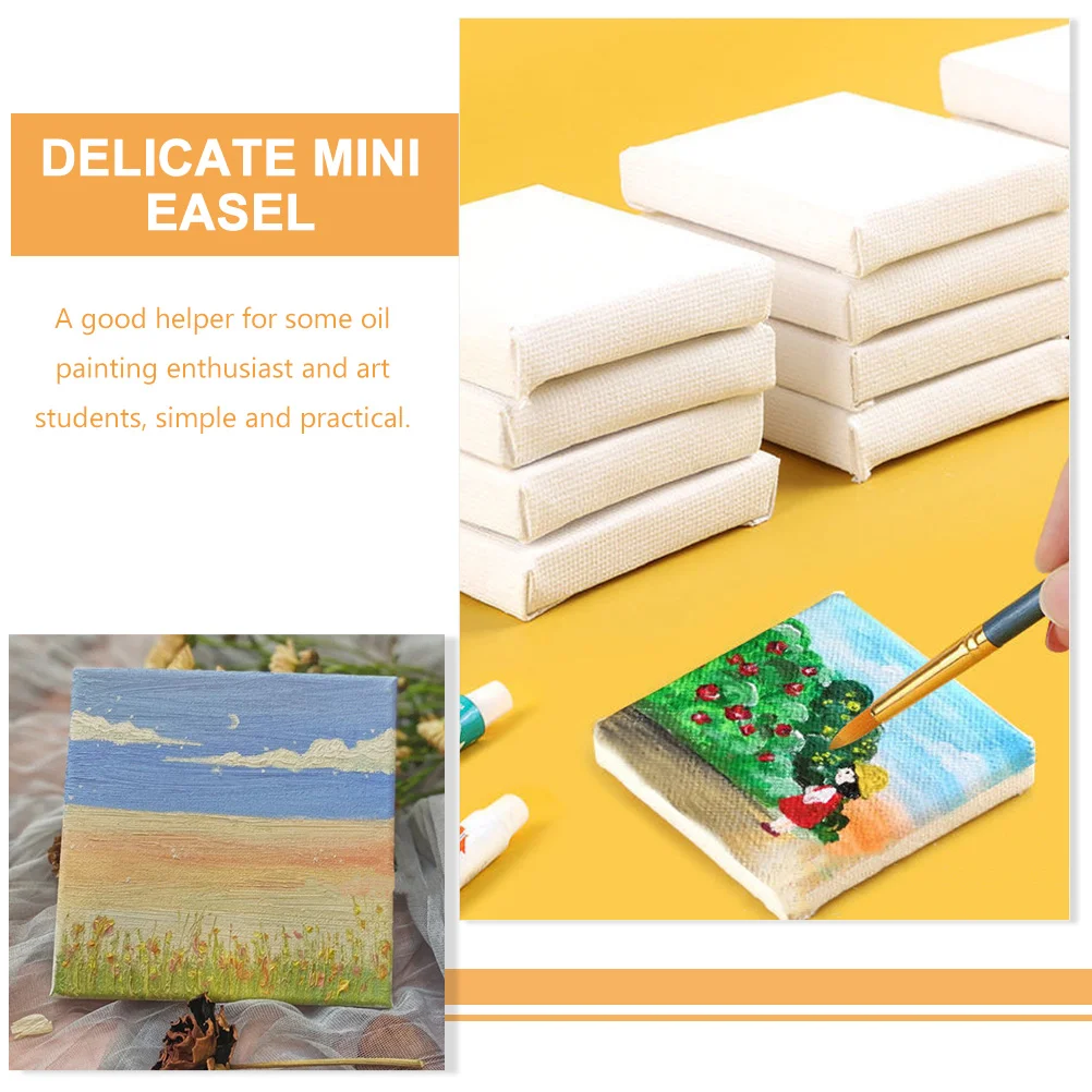 2 Sets Table Top Easel Mini Oil Painting Board Triangle Stand Decorative Canvas Multi-function Decorate Delicate White Child