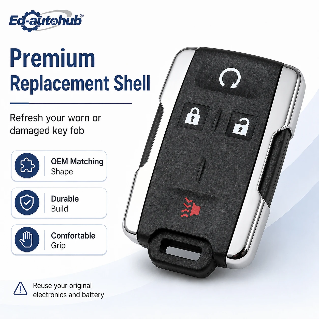 Remote Key Fob Case Shell Cover for 2014-2018 Chevy Silverado 2015-2020 Colorado 2014-2020 GMC Sierra 2015-2020 GMC  Canyon view 3