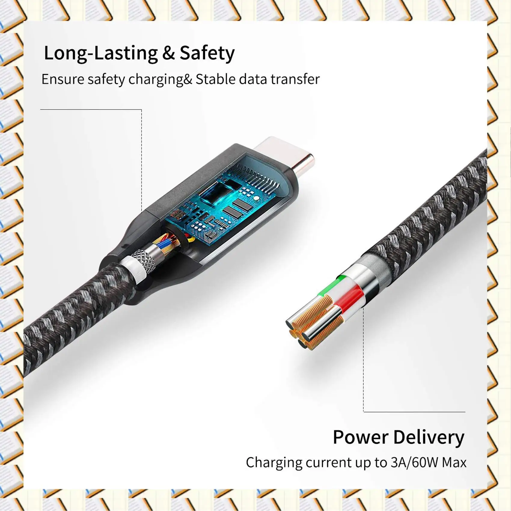 A14M 2X USB C 연장 케이블 1피트, USB 3.1 (10Gbps) 타입 C 남성-여성 연장 고속 충전 케이블 호환