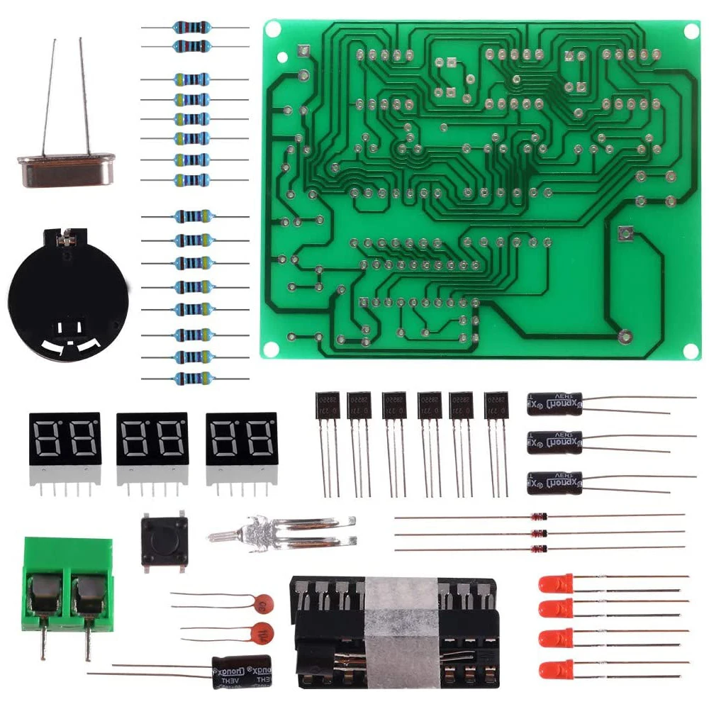 6 Bits Digital LED Electronic Clock DIY Kits PCB Soldering Practice Learning Board AT89C2051 FR-4 for Arduino