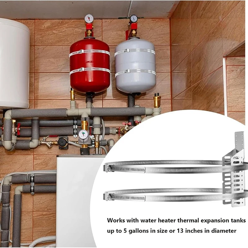A7THK-Expansion Tank Mounting Bracket For Hot Water Heater ,5-Gallon Hot Water Tanks Up To 13 Inches Diameter